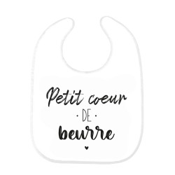 Bavoir bébé imprimé citation naissance Petit coeur de beurre