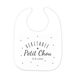 Bavoir bébé imprimé citation naissance Véritable petit chou à la crème