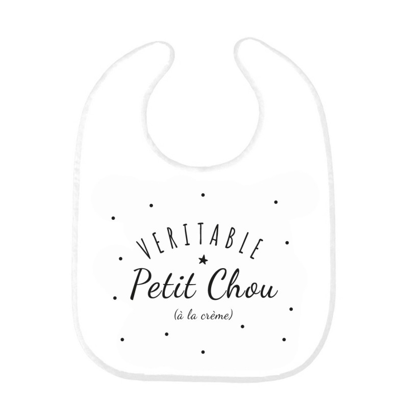 Bavoir bébé imprimé citation naissance Véritable petit chou à la crème