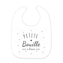 Bavoir bébé imprimé citation naissance Petite bouille à bisous