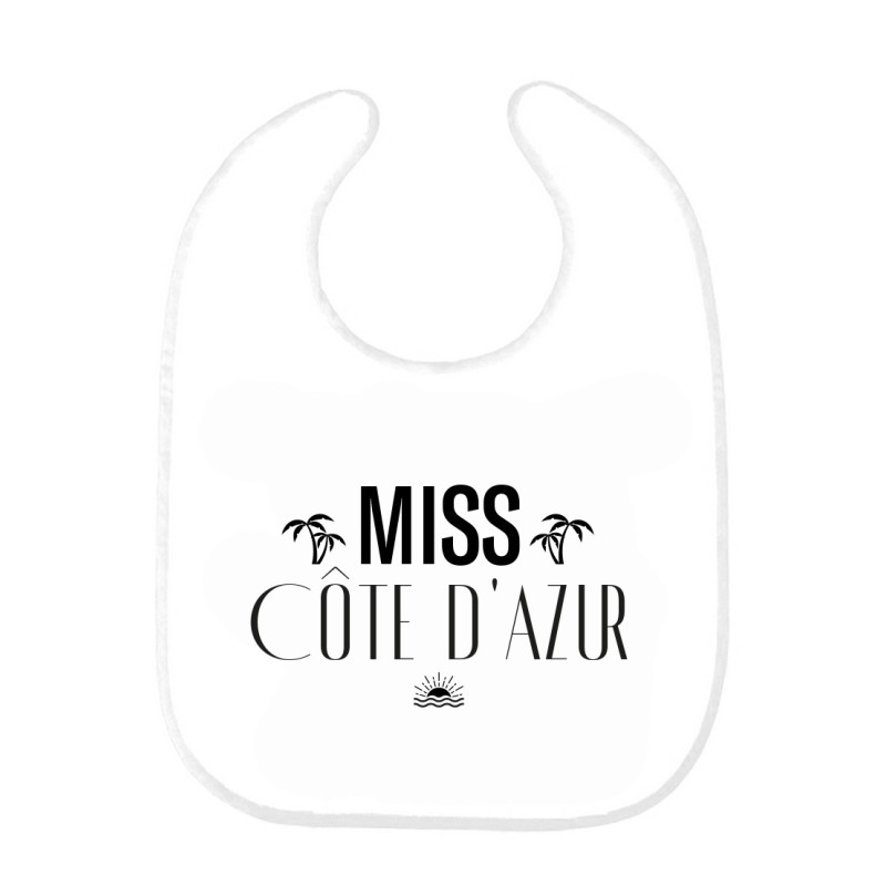 Bavoir bébé imprimé citation naissance Miss cote d'azur