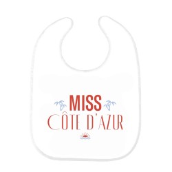 Bavoir bébé imprimé citation naissance Miss cote d'azur