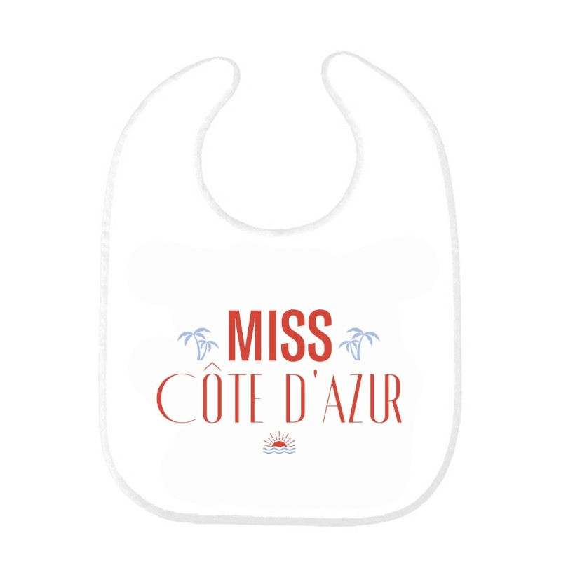 Bavoir bébé imprimé citation naissance Miss cote d'azur