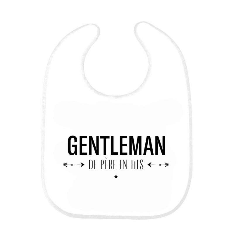Bavoir bébé imprimé citation naissance Gentleman de père en fils