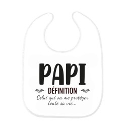 Bavoir bébé imprimé citation naissance Papi définition celui qui va me protéger toute sa vie