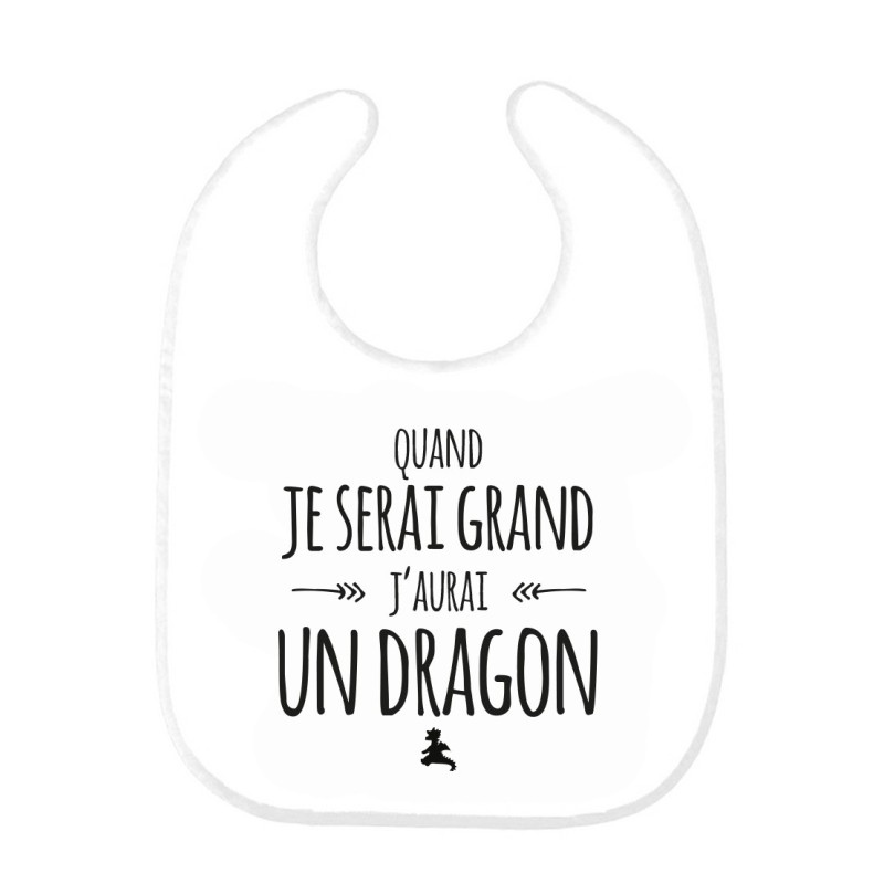 Bavoir bébé imprimé citation naissance Quand je serai grand j'aurai un dragon