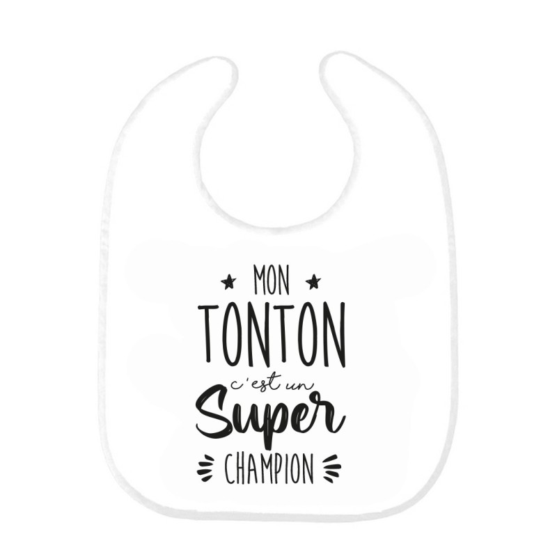 Bavoir bébé imprimé citation naissance Mon tonton c'est un super champion
