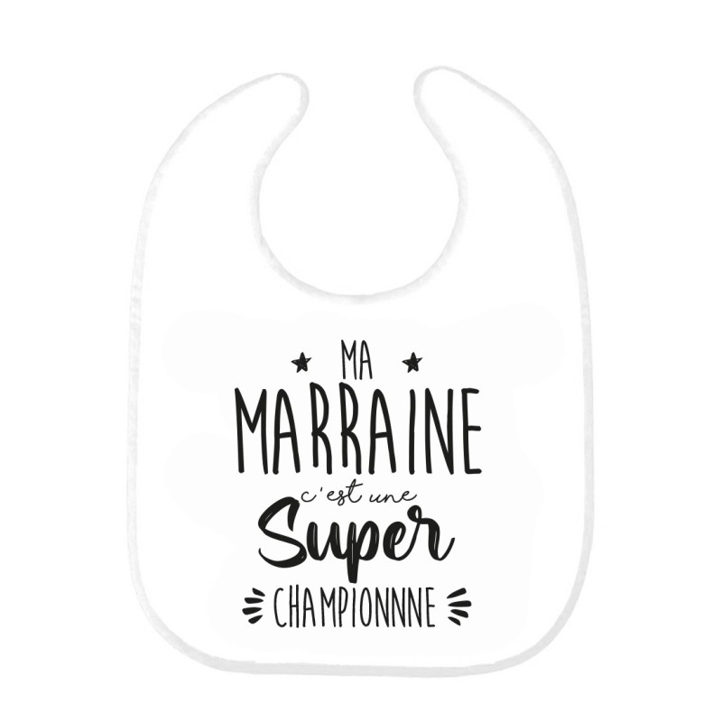 Bavoir bébé imprimé citation naissance Ma marraine c'est une super championne