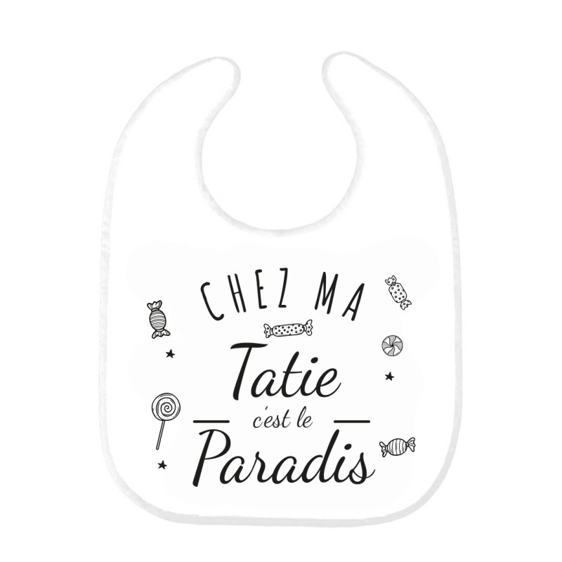 Bavoir bébé imprimé citation naissance Chez ma tatie c'est le paradis