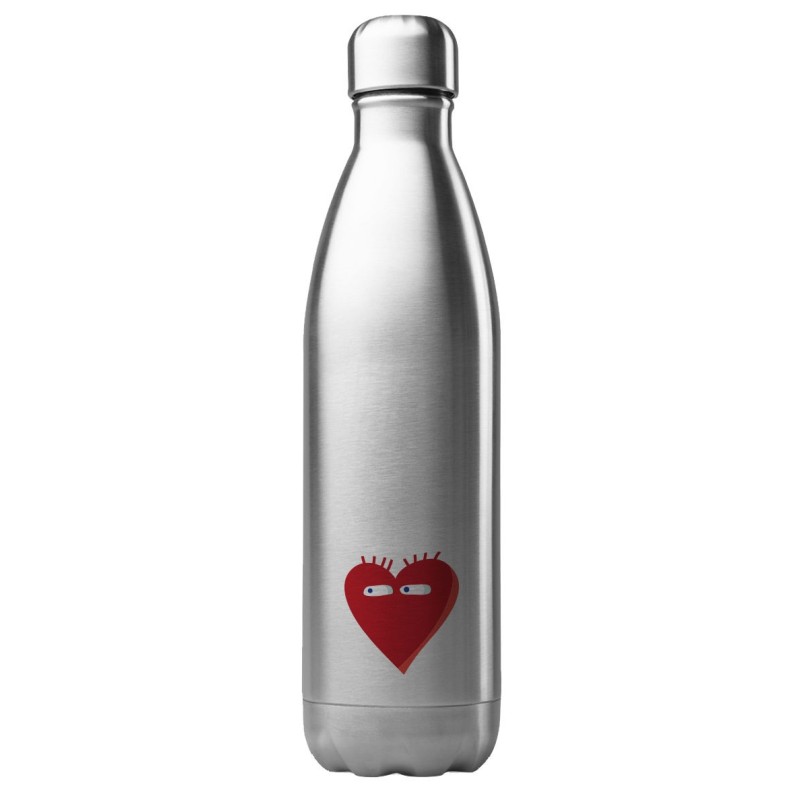 Bouteille gourde isotherme acier inox 500 ml imprimé illustration Coeur