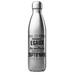 Bouteille gourde isotherme acier inox 500 ml imprimé citation anniversaire Les meilleurs sont nés en septembre