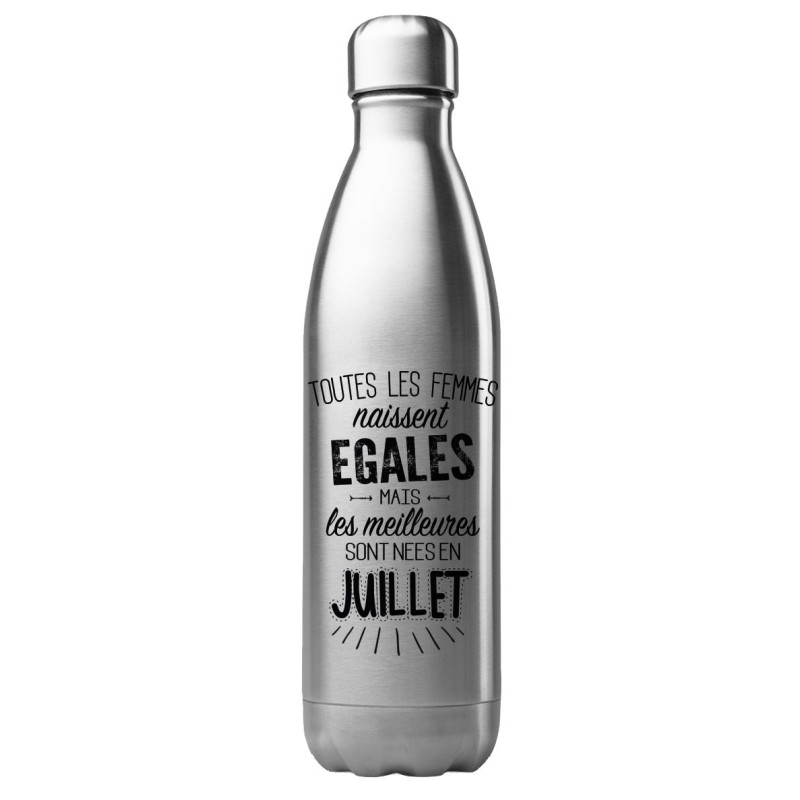Bouteille gourde isotherme acier inox 500 ml imprimé citation anniversaire Les meilleurs sont nés en juillet