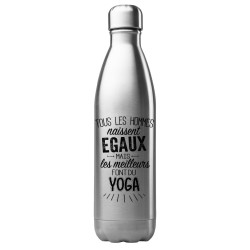 Bouteille gourde isotherme acier inox 500 ml imprimé citation Les meilleurs font du yoga