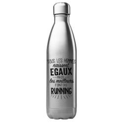 Bouteille gourde isotherme acier inox 500 ml imprimé citation Les meilleurs font du running