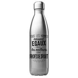 Bouteille gourde isotherme acier inox 500 ml imprimé citation Les meilleurs sont profs de sport