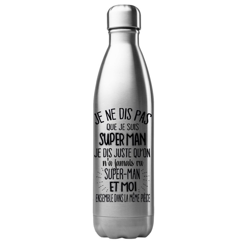 Bouteille gourde isotherme acier inox 500 ml imprimé citation Moi fou attends que j'descende de ma licorne