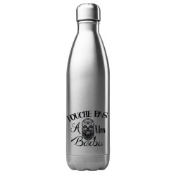 Bouteille gourde isotherme acier inox 500 ml imprimé citation Touche pas a mon barbu