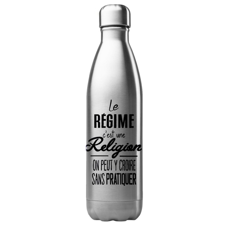 Bouteille gourde isotherme acier inox 500 ml imprimé citation humour La vie sans les potes c'est comme