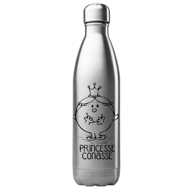 Bouteille gourde isotherme acier inox 500 ml imprimé citation humour Princesse conasse