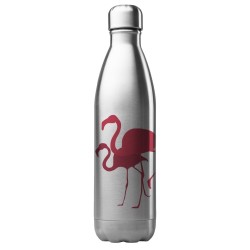 Bouteille gourde isotherme acier inox 500 ml imprimé illustration Flamant rose