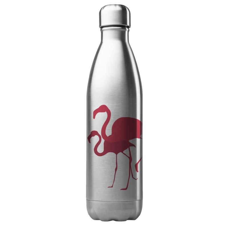 Bouteille gourde isotherme acier inox 500 ml imprimé illustration Flamant rose