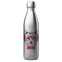 Bouteille gourde isotherme acier inox 500 ml imprimé illustration chat