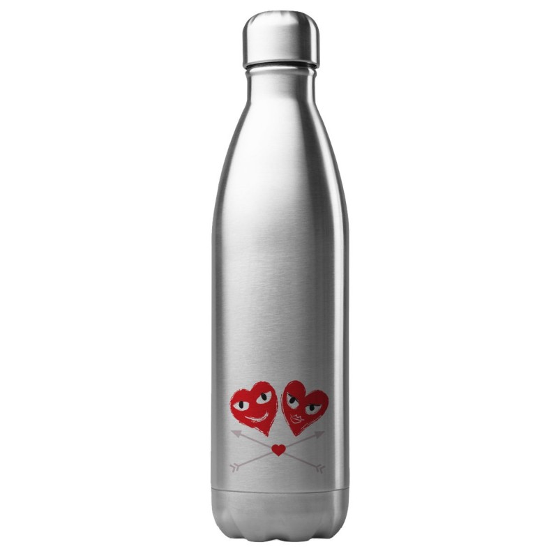 Bouteille gourde isotherme acier inox 500 ml imprimé illustration Coeur