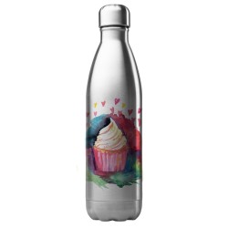 Bouteille gourde isotherme acier inox 500 ml imprimé illustration Cupcake