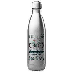 Bouteille gourde isotherme acier inox 500 ml imprimé illustration Vélo