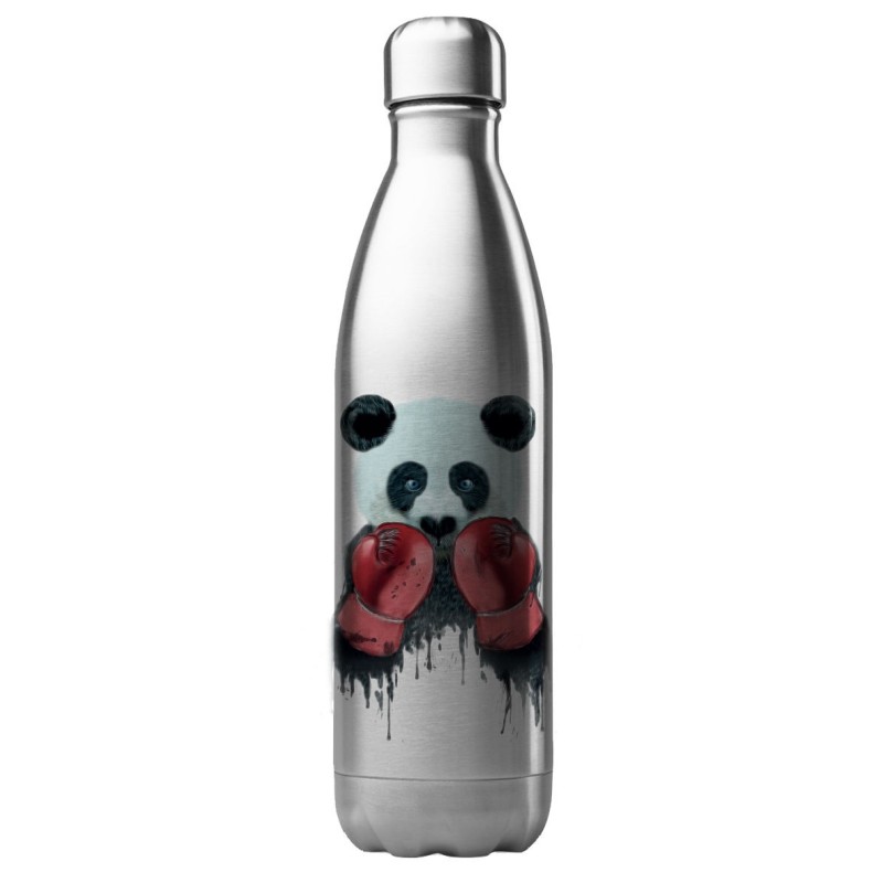 Bouteille gourde isotherme acier inox 500 ml imprimé illustration Panda boxe