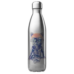 Bouteille gourde isotherme acier inox 500 ml imprimé illustration Chat