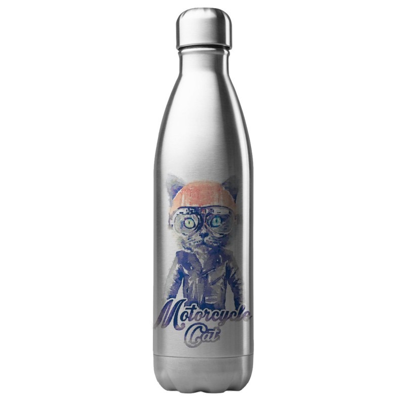 Bouteille gourde isotherme acier inox 500 ml imprimé illustration Chat