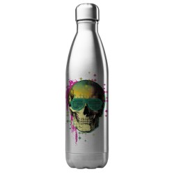 Bouteille gourde isotherme acier inox 500 ml imprimé illustration Tête de mort