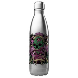 Bouteille gourde isotherme acier inox 500 ml imprimé illustration graffiti art tête de mort