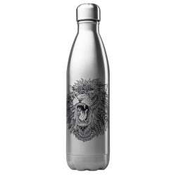 Bouteille gourde isotherme acier inox 500 ml imprimé illustration art lion
