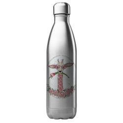 Bouteille gourde isotherme acier inox 500 ml imprimé illustration art Girafe