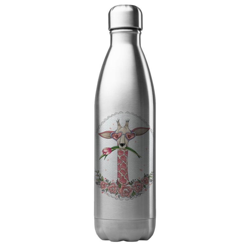 Bouteille gourde isotherme acier inox 500 ml imprimé illustration art Girafe