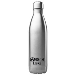 Bouteille gourde isotherme acier inox 500 ml imprimé citation humour Ardèche libre