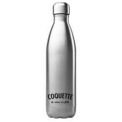 Bouteille gourde isotherme acier inox 500 ml imprimé citation Coquette de mère en fille
