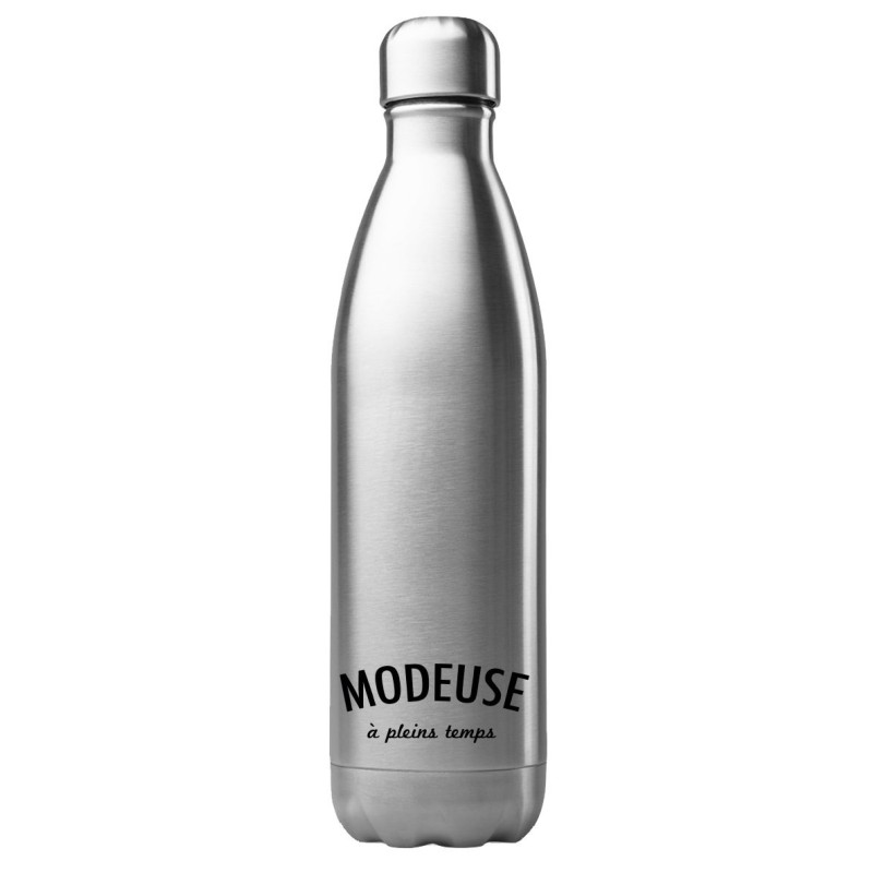 Bouteille gourde isotherme acier inox 500 ml imprimé citation Modeuse a pleins temps