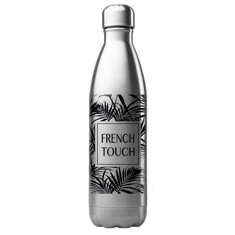 Bouteille gourde isotherme acier inox 500 ml imprimé citation French touch