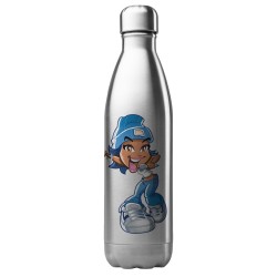 Bouteille gourde isotherme acier inox 500 ml imprimé illustration manga fille