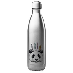 Bouteille gourde isotherme acier inox 500 ml imprimé illustration panda indien art