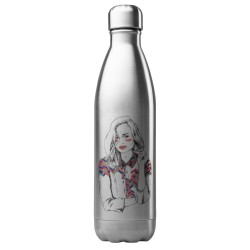 Bouteille gourde isotherme acier inox 500 ml imprimé illustration fille art