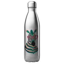 Bouteille gourde isotherme acier inox 500 ml imprimé illustration Zèbre art