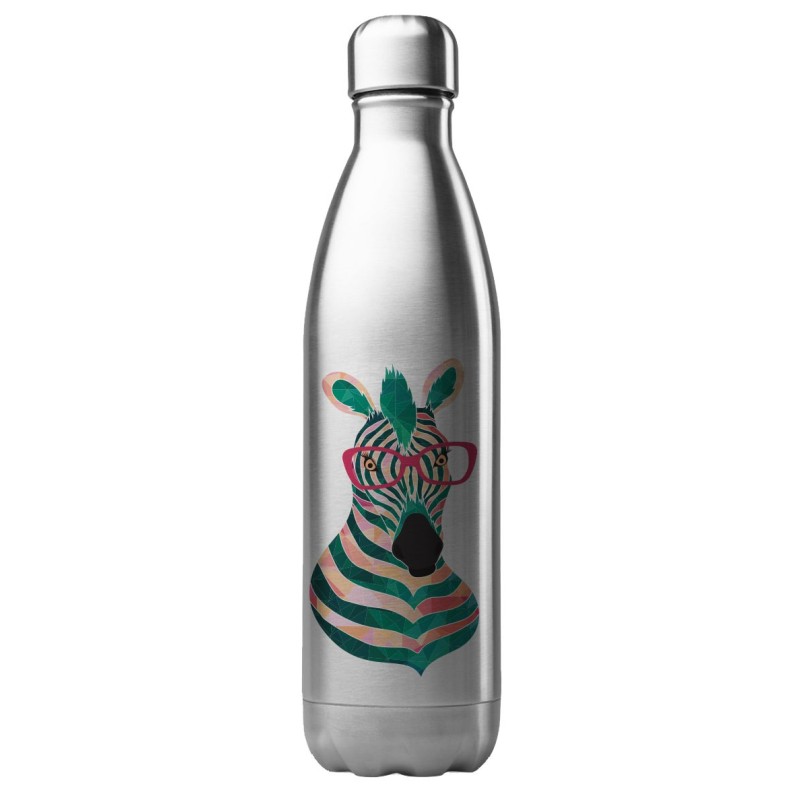 Bouteille gourde isotherme acier inox 500 ml imprimé illustration Zèbre art