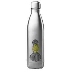 Bouteille gourde isotherme acier inox 500 ml imprimé illustration Poussin art