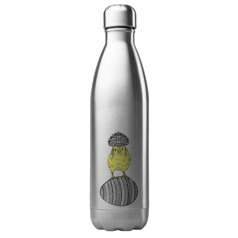 Bouteille gourde isotherme acier inox 500 ml imprimé illustration Poussin art