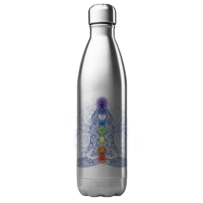 Bouteille gourde isotherme acier inox 500 ml imprimé illustration Méditation Zen art