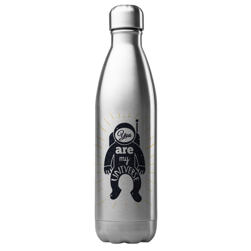 Bouteille gourde isotherme acier inox 500 ml imprimé illustration Astronaute
